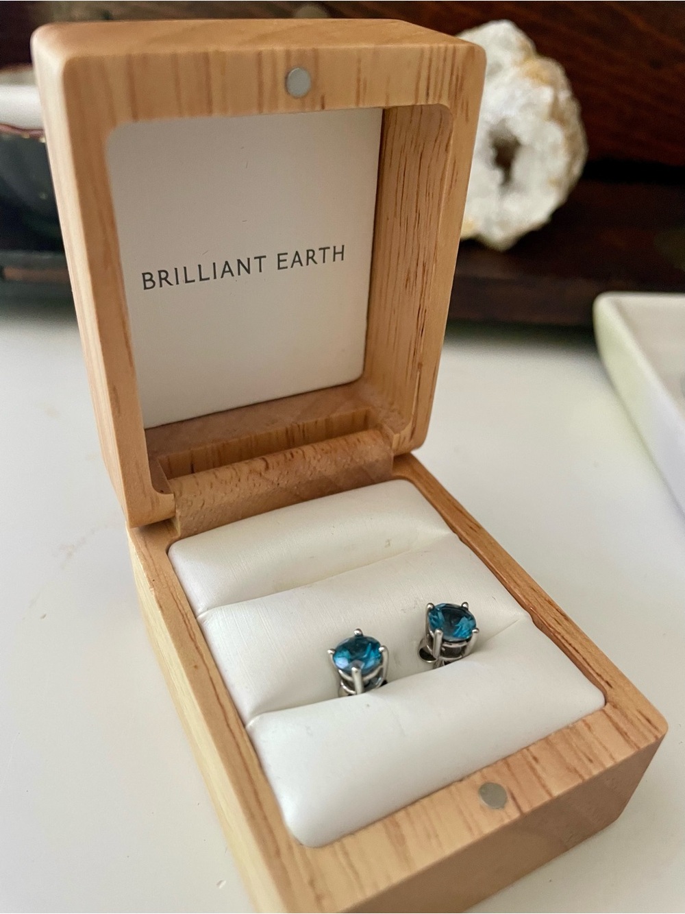 Brilliant Earth London Blue Topaz Stud Earrings in Sterling Silver